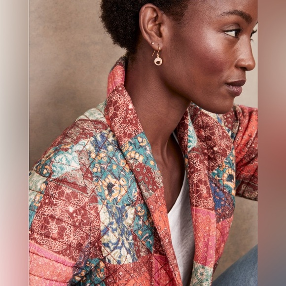 The Odell’s Women’s Mathilde Patchwork Coat Garnet‎ Hill Small $208 cottagecore - Picture 6 of 11